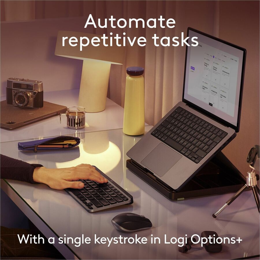 Logitech MX Keys Mini for Mac Minimalist Wireless Keyboard Compact, Bluetooth, Backlit Keys, USB-C, Fast - Space Gray - 920-012644