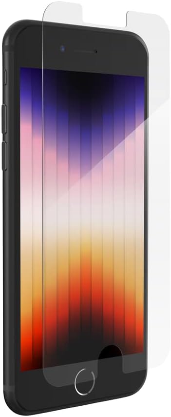 ZAGG Glass Elite Screen Protector for iPhone SE (3rd/2nd Gen), 8, 7, 6s, 6 – Maximum Impact & Scratch Protection, Aluminosilicate Glass, Smudge-free, Easy Apply,InvisibleShield, Reinforced Edges