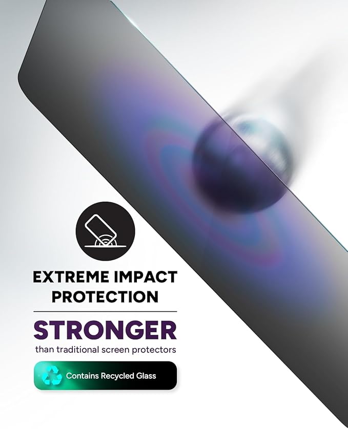 ZAGG Glass Elite Privacy Screen Protector for iPhone 16/15-2-Way Privacy Filter, Ultra-Strong Tempered Glass, 5X Stronger, InvisibleShield, Smudge-Free, Easy Install, Recycled Content
