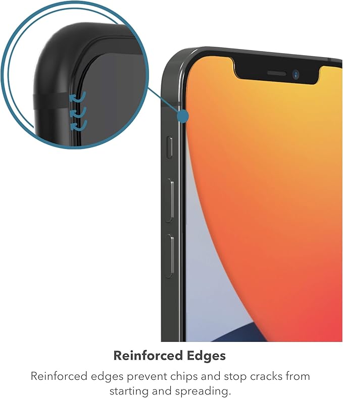 ZAGG Glass Elite Anti-Glare Plus - Blocks Glare from your device - Made for iPhone 12 Pro Max,InvisibleShield, Clear, 200106678