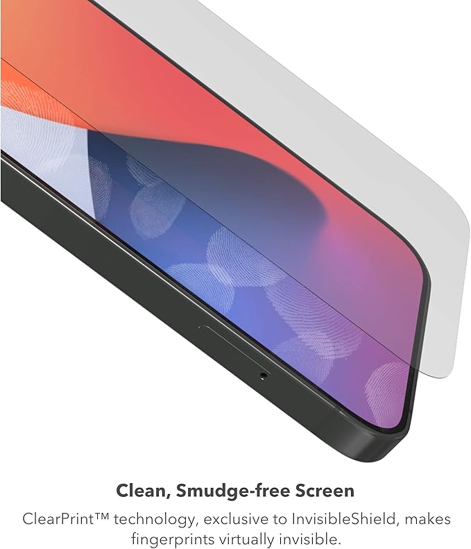 ZAGG Glass Elite VisionGuard - Impact Protection, Scratch & Fingerprint Resistant, InvisibleShield, Clear for iPhone 12 Pro, 12, 11, XR