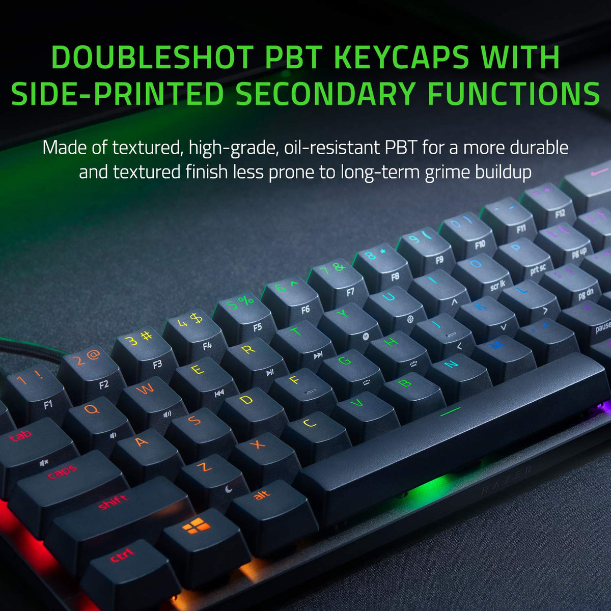 Razer Huntsman Mini 60% Gaming Keyboard: Clicky Optical Switches - Rapid Trigger Mode - Chroma RGB Lighting - PBT Keycaps - Onboard Memory - Snap Tap - Classic Black