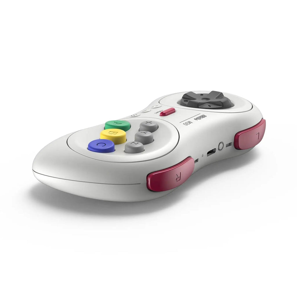 8Bitdo M30 Bluetooth Controller for Switch, Windows and Android, 6-Button Layout for SEGA Classic Games White