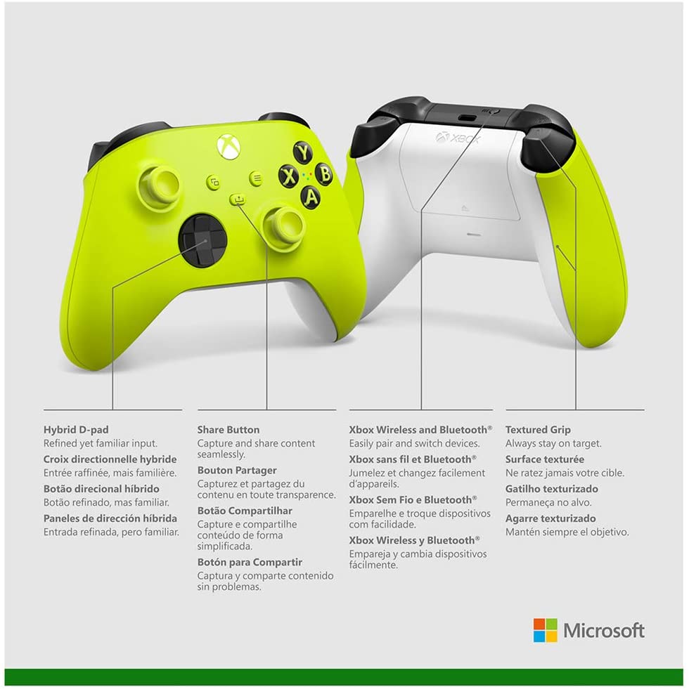Xbox Wireless Controller - Electric Volt [Xbox Series X/S + Xbox One Accessory]