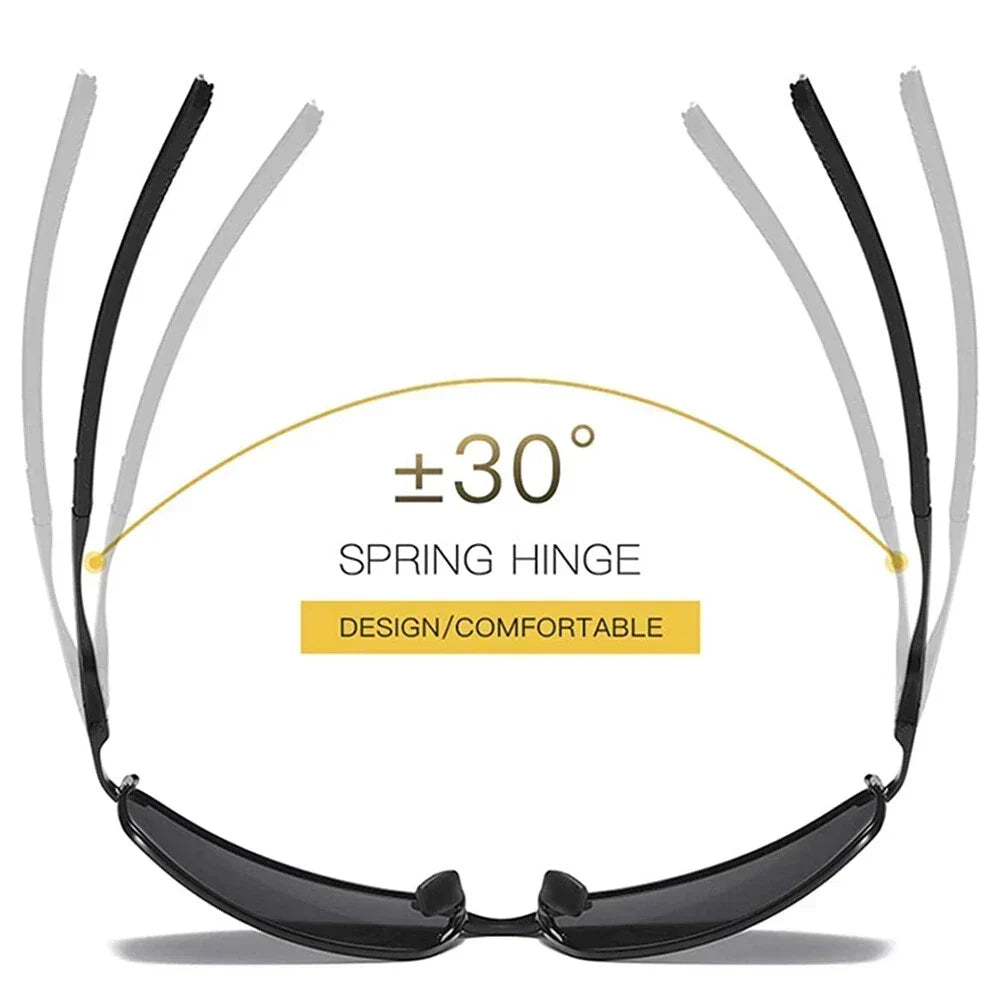 Men Aluminium HD Polarized Photochromic Sunglasses Driving Chameleon Sun Glasses